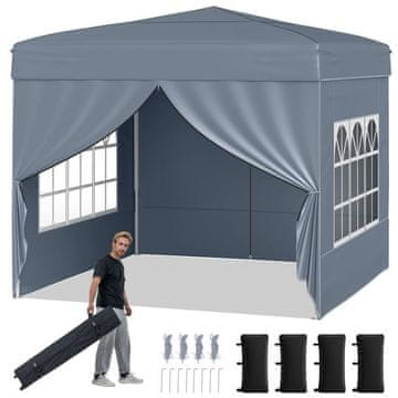 Northix 10x10 Pop Up šator s 4 bočne stijenke, sivi