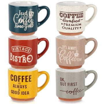 Northix Set šalica za espresso, keramičke, 110 ml, 6 boja