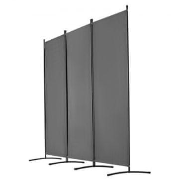 VEVOR Pregrada za sobu 3 panela 2600x1840x520 mm Siva
