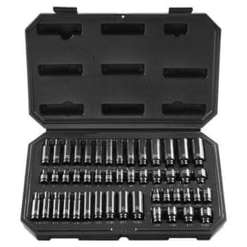 VEVOR Set udarnih nasadnih ključeva 48 komada, duboki i plitki, SAE 3/16-9/16 in i metrički 4-15 mm, dimenzije 320x210x70 mm
