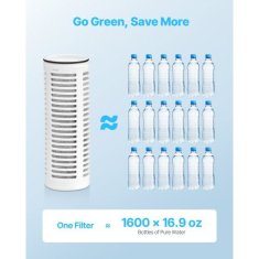 VEVOR Zamjenska patrone za vodeni filter, pakiranje od 3, 40x115 mm, bijela