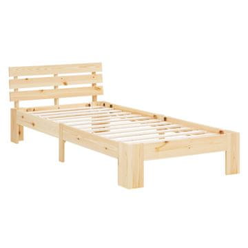 Homestyle4U Jednokrevetni krevet, 94,5x204,5x66,7 cm, smeđa