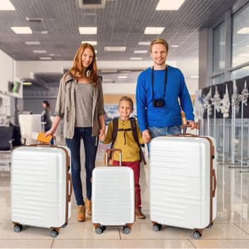 Costway Set od 3 komada tvrde putne torbe bijele boje