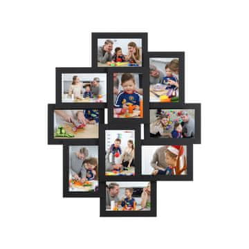 Songmics Okvir za slike kolaž za 10 fotografija 10x15 cm 60x49.3x3.6 cm bijeli