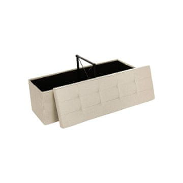 Songmics Skladišna klupa s prostorom za odlaganje, 110x38x38 cm, bež