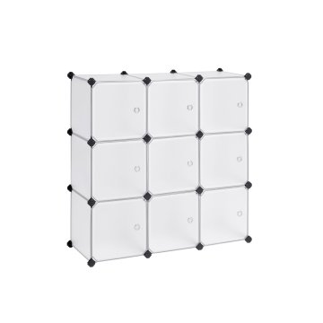 Songmics Ormarić s 9 kocki modularni sustav 93x123x31 cm bijeli