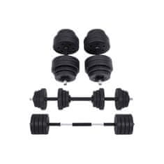 Songmics Set bučica, 2 u 1 podesiv s šipkom za utege, 50x21.5x21.5 cm, crna