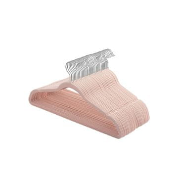 Songmics Vješalice za odjeću od baršuna 42x0.5x21.5 cm ružičaste