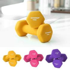 Songmics Set bučica heksagonalnih s postoljem 13.5x6.5x6 cm žuti neopren