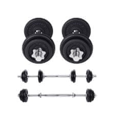 Songmics Set bučica, 2 u 1 podesiv, 35x16x16 cm, crna