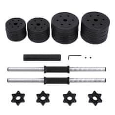 Songmics Set bučica, 2 u 1 podesiv s šipkom za utege, 50x21.5x21.5 cm, crna