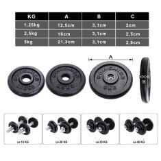 Songmics Set bučica 2 komada 40 kg crne boje