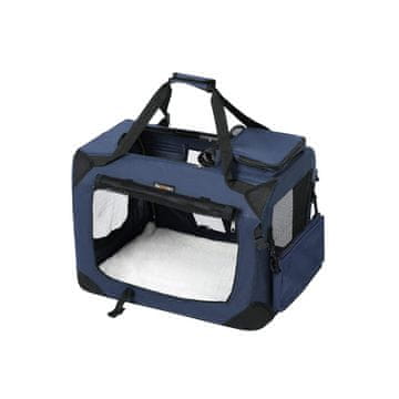 Songmics Prenosiva torba za kućne ljubimce, sklopiva, transportna kutija 50x35x35 cm, crna