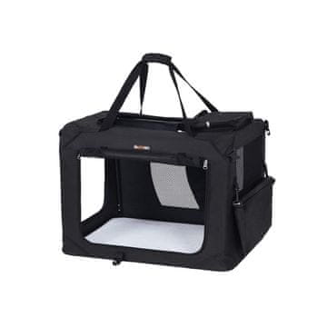 Songmics Kutija za prijevoz kućnih ljubimaca 91x63x63 cm Crna