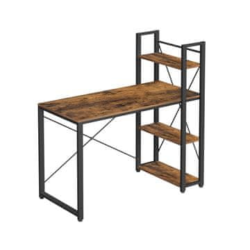 Songmics Računalni stol, 120x119.3x60 cm, smeđa
