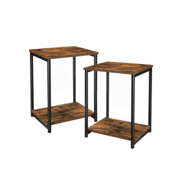 Songmics Bočni stolić, set od 2, 38.5x30x50 cm, crna
