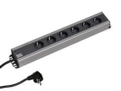 Bachmann Bachmann produžni kabel, 2m, 6 utičnica, crni/sivi