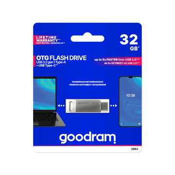 GoodRam Goodram USB + USB-C stick, 32GB, srebrni