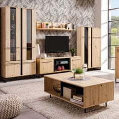 Homestyle4U Vitrina, 84,5x153x35 cm, smeđa