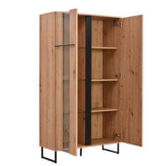 Homestyle4U Vitrina, 84,5x153x35 cm, smeđa