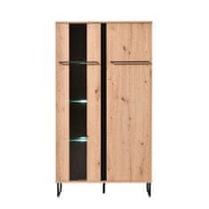 Homestyle4U Vitrina, 84,5x153x35 cm, smeđa