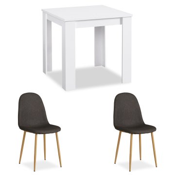 Homestyle4U Blagovaonski set, 80x80x75 cm, bijela