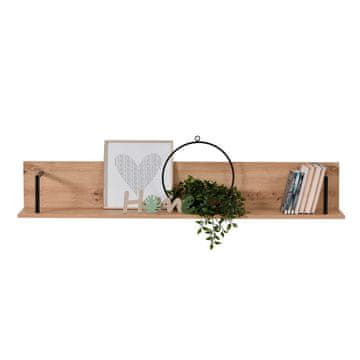 Homestyle4U Dnevni boravak zidna jedinica set, 339x193x42 cm, smeđa, s prostorom za pohranu