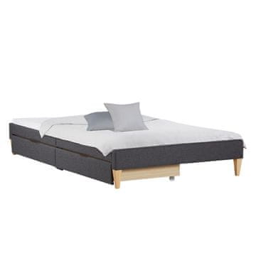 Homestyle4U Tapecirani krevet, 95x32x210 cm, sivi
