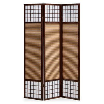 Homestyle4U Pregrada za prostor, 3 panela, 132x2,2x175 cm, smeđa