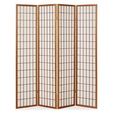 Homestyle4U Pregrada za prostor, 4 panela Shoji, 175x176x2,2 cm, smeđa