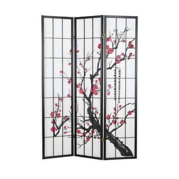 Homestyle4U Pregrada za prostor, 3 panela, 132x2x179 cm, crna