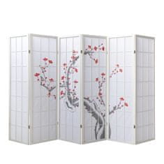 Homestyle4U Pregrada za prostor, 264x2.2x179 cm, bijela, drvena