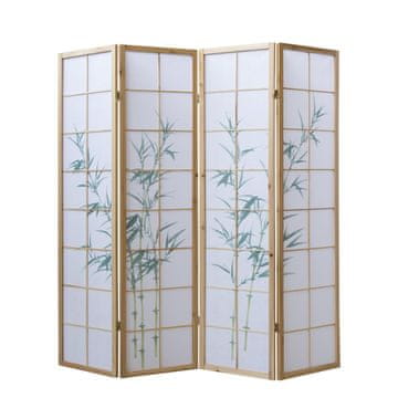 Homestyle4U Pregrada za sobu, 4 panela, 176x2,2x175 cm, zelena