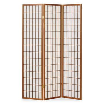 Homestyle4U Pregrada za prostor, 3-panelna Shoji pregrada, 132x2,2x175 cm, smeđa