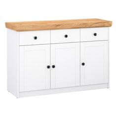 Homestyle4U Komoda, 122,5x82x42 cm, bijela, spremište