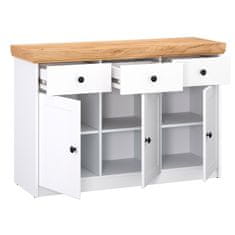 Homestyle4U Komoda, 122,5x82x42 cm, bijela, spremište