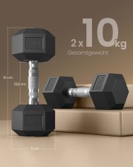 Songmics Set bučica heksagonalnih 31x13.5x11 cm crne boje