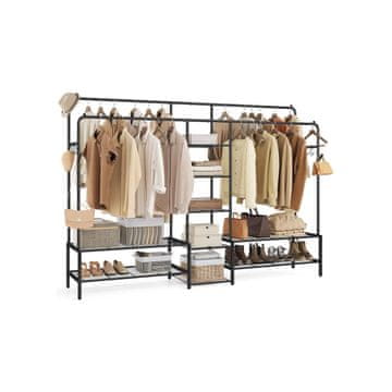 Songmics Vješalica za odjeću s 7 polica 45x195x172.8 cm Crna