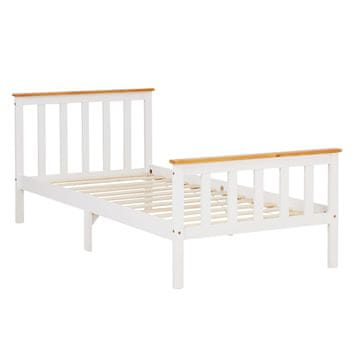 Homestyle4U Jednokrevetni krevet, 96x206x82 cm, bijela