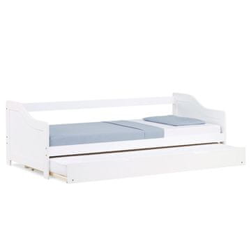 Homestyle4U Krevet na razvlačenje s dodatnim ležajem, 98x206x66 cm, bijela