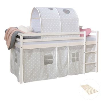 Homestyle4U Krevet na kat, 207.5x161.5x96.5 cm, siva