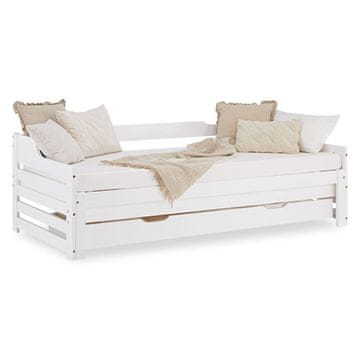 Homestyle4U Krevet, 90x200 cm, bijela, s prostorom za pohranu