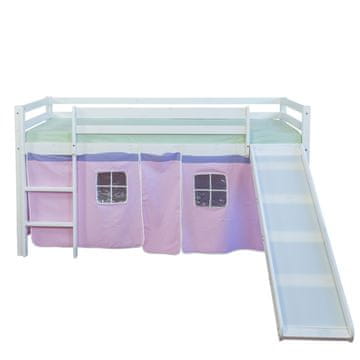 Homestyle4U Krevet na kat, 207,5x110x219,5 cm, ružičasta