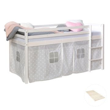 Homestyle4U Krevet na kat, 207,5x110x96,5 cm, siva