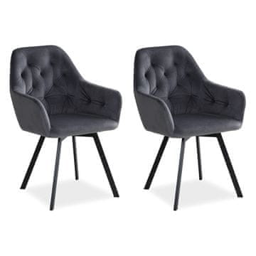 Homestyle4U Set blagovaonskih stolica, 59x87,5x65 cm, siva
