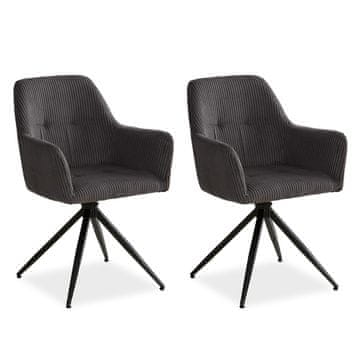Homestyle4U Set blagovaonskih stolica, 57x85x59 cm, siva