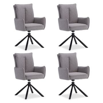 Homestyle4U Set blagovaonskih stolica, 59x93,5x64 cm, siva