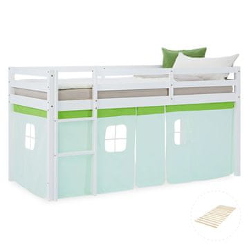 Homestyle4U Krevet na kat, 207.5x110x99.5 cm, zelena