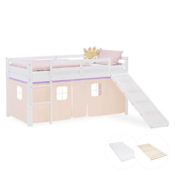 Homestyle4U Krevet na kat za djecu, 207,5x110x217,5 cm, bijela