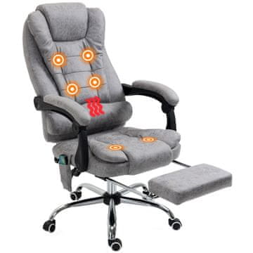 Homestar Uredska stolica s masažnom funkcijom 65x138x98 cm siva